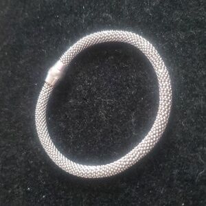 Vintage 925 Sterling Interwoven Wrapped Magnetic Bracelet 7 " 10.1 grms